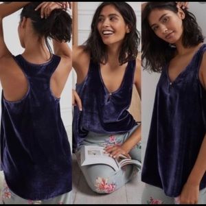 Suri Velvet Tank by Anthropologie in Sapphire.